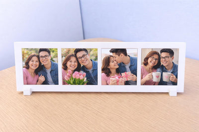 Custom Photo Magnet Frame – 4 Collage, 50mm Magnets, 3D Printed (Personalized Gift)