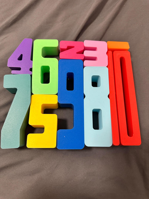 Montessori Stacking Number Blocks, Friends of 10 Math Toy, 3D Printed Educational Play